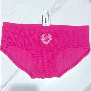 New VS Pink Cable Knit Patterned Seamless Briefs
